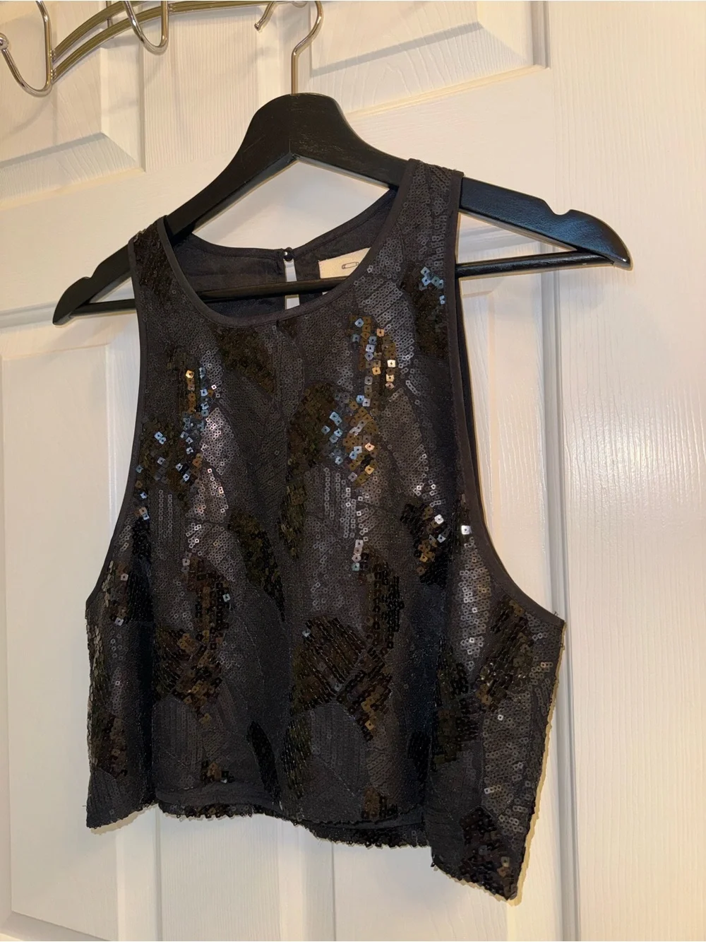 Pins & Needles Black Sequin Swing Tank from Urban Outfitters, Size Large
